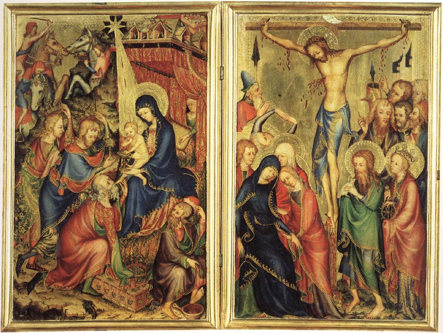 unknow artist The Adoration of the Magi and The Crucifixion